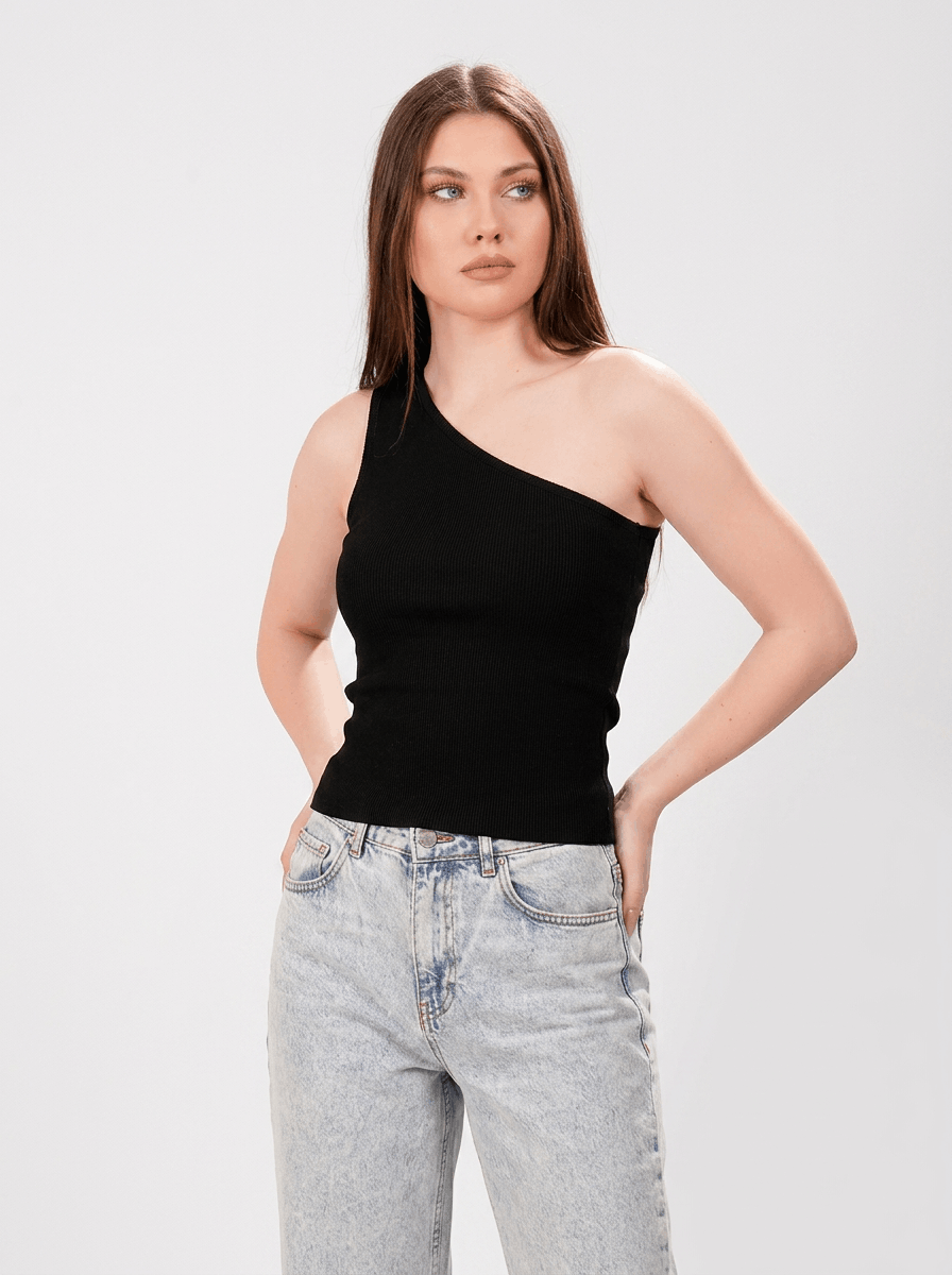 Ribbed One shoulder top