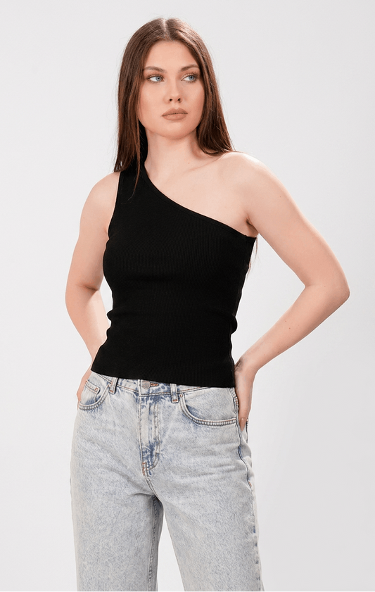 Ribbed One shoulder top
