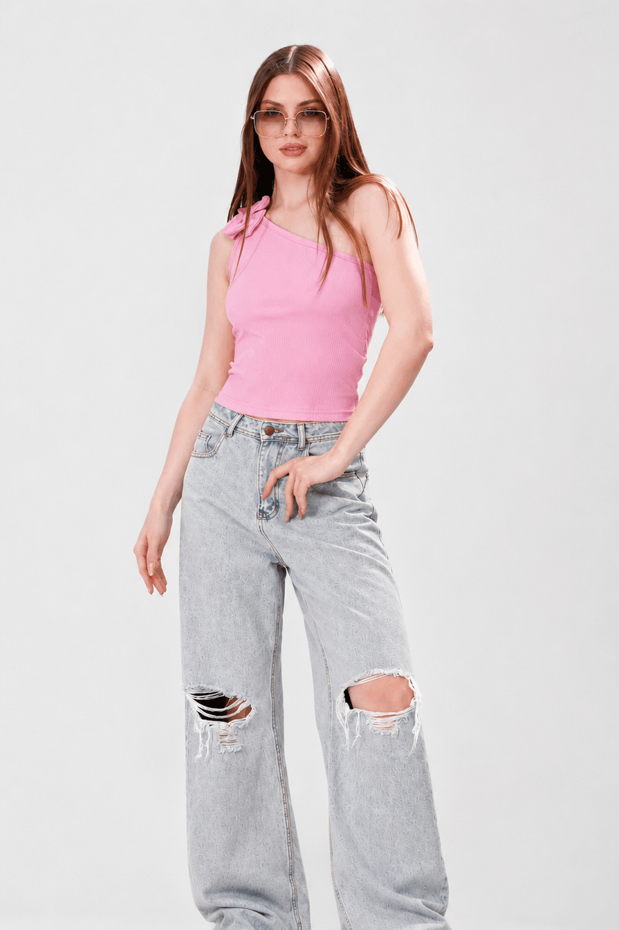Ribbed Petal tank top