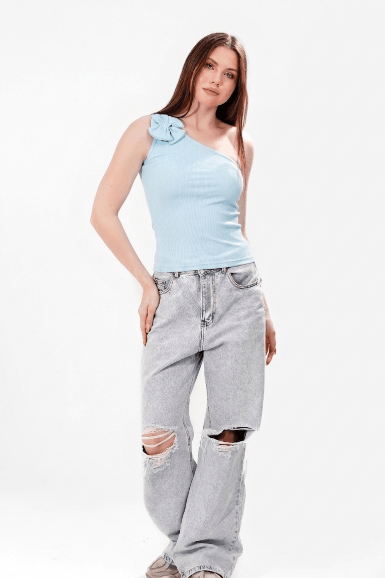 Ribbed Petal tank top