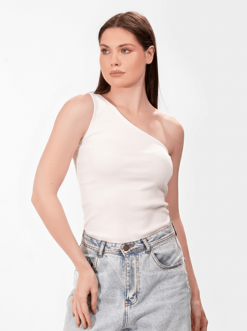 Ribbed One shoulder top