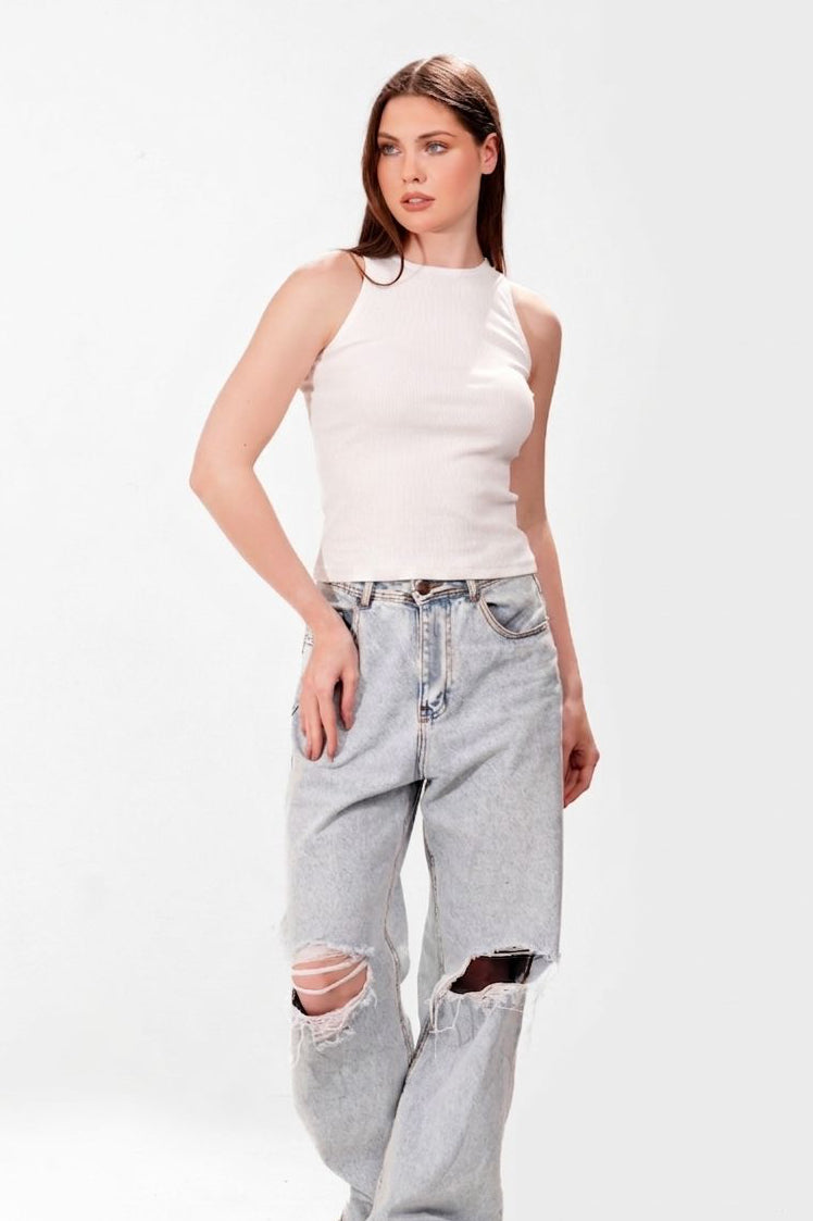Ribbed Crew tank top