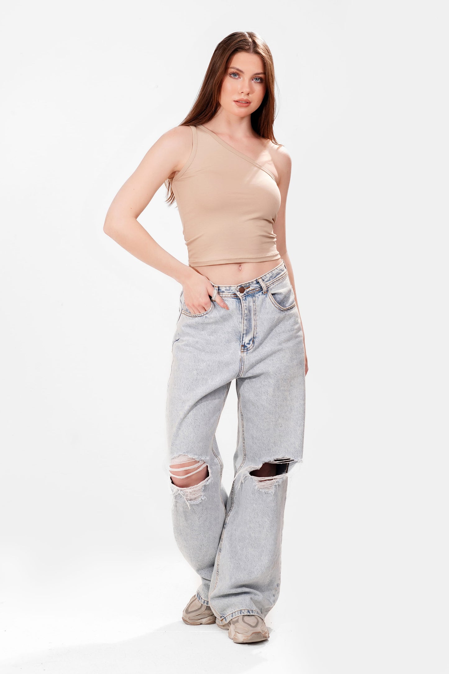 Cotton One shoulder top
