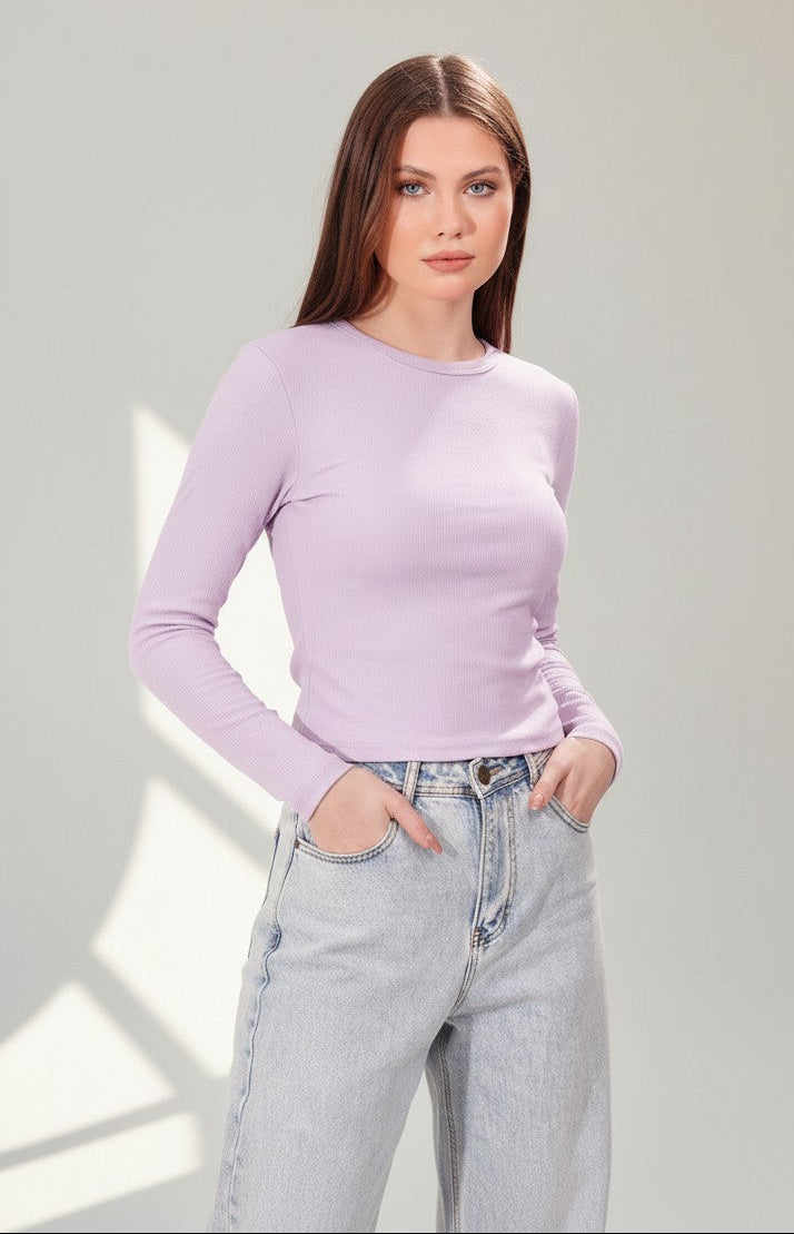 Ribbed Long-sleeve top